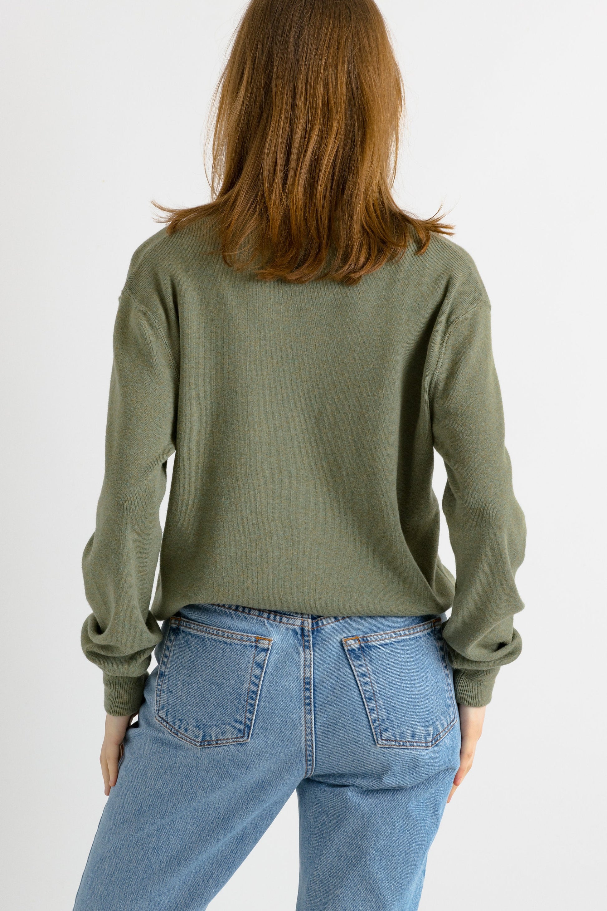 Vintage Ralph Lauren Green Cotton Long Sleeve Unisex Pullover/ Vintage Ralph Lauren Unisex Green Small Man Sweater