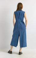 80s Vintage Denim Buttons Up A Line Midi Length Dress size L Large/ Vintage Summer Maxi Grunge Dress/ Maxi Blue Dress