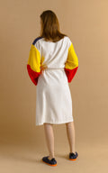 90s Vintage Vtg Rare Adidas Sports White Multicolor Long Sleeves Robe Home Dress Robe Gowns size Medium Girlfriend Gift