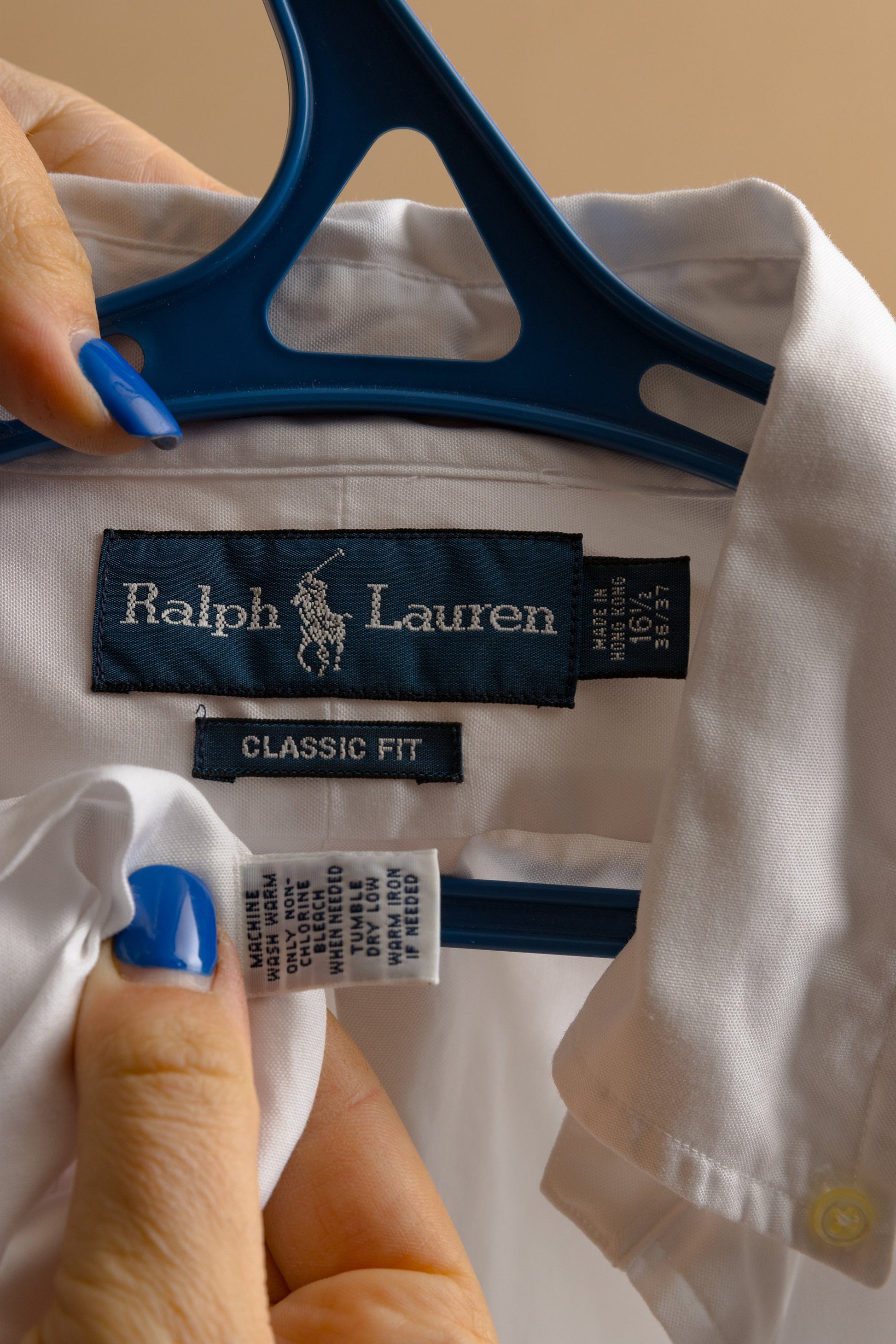 Vintage Ralph Lauren White Classic Logo Long Sleeve Buttons Up Unisex Shirt/ Vintage Ralph Lauren Unisex White Large Man Shirt