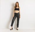 90s Vintage High Waisted Leather Woman Pants size S M/ Vintage woman leather trousers/ vintage woman clothing/ vintage woman