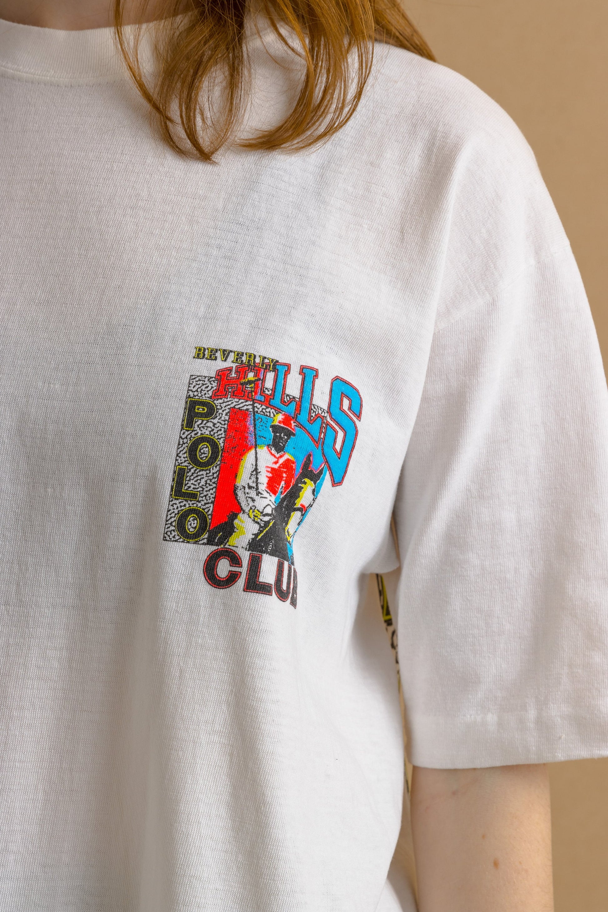 90s Vintage Polo Tee/ Polo Club Graphic T Shirt - Women's M | Vintage White Logo Graphic Print Tee