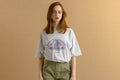 IMAGE WEAR Vintage Graphic White Print Cotton Tee Shirt T-shirt/ Vintage Gray Graphic Print Tee