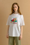 1991 SWITCHER Vintage Graphic Print White Cotton Tee Shirt T-shirt/ Vintage White Graphic Print Tee