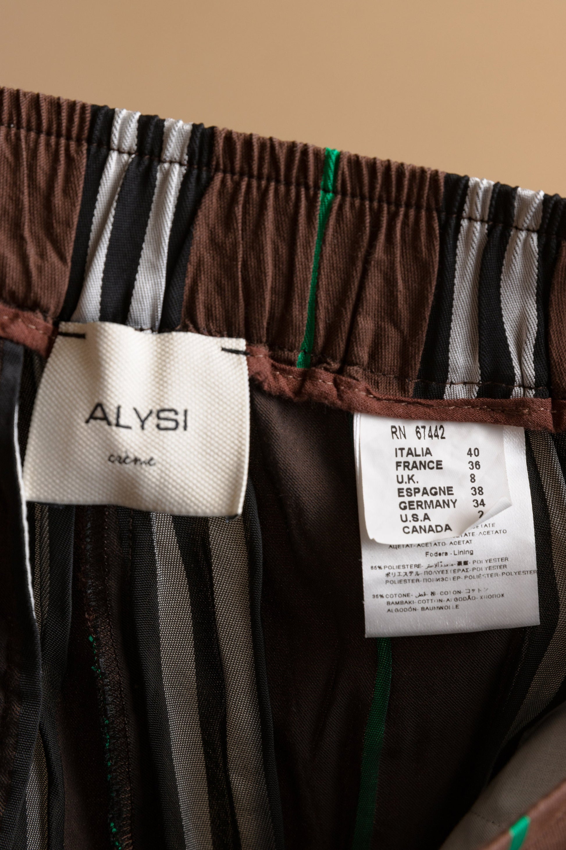 00s Woman Alysi MAXI TAILORED TRUSERS Straight Striped Pants Trousers Size S