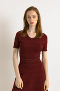 00s Preloved Woman Sandro Mini Maroon Dress size Small