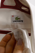 Vintage Lacoste White Cotton Logo Short Sleeve Buttons Up Unisex Shirt/ Vintage Lacoste Unisex White Small Man Shirt