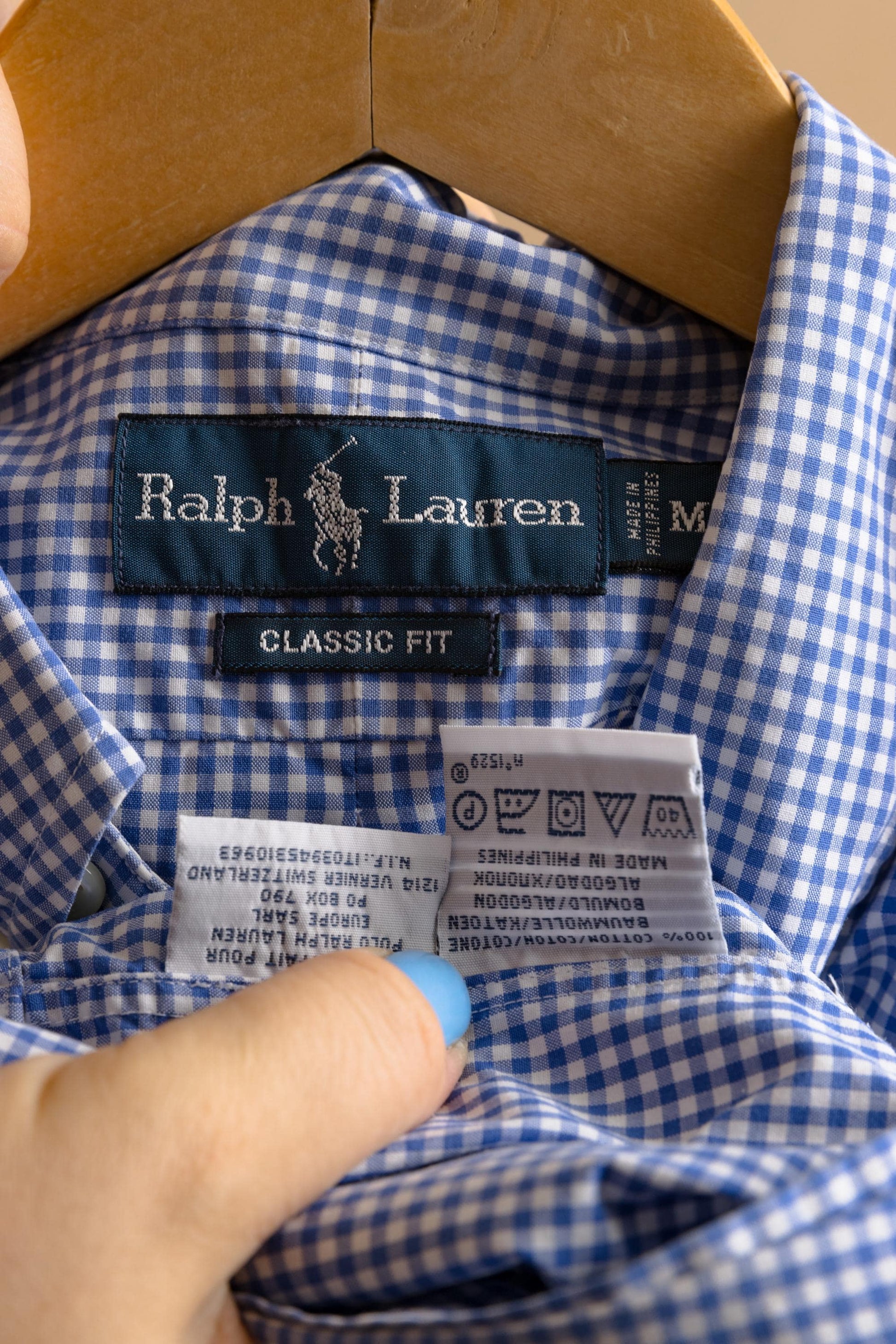 Vintage Ralph Lauren Check Cotton Logo Short Sleeve Buttons Up Unisex Shirt/ Vintage Ralph Lauren Unisex Check Medium Man Shirt