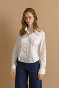 90s Vintage Max Mara Classic Buttons Up White Shirt Blouse