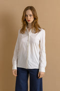 Prada White Cotton Long Sleeve Buttons Up Woman Blouse/ 00s Prada Milano White Small Woman Shirt