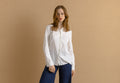 Prada White Cotton Long Sleeve Buttons Up Woman Blouse/ 00s Prada Milano White Small Woman Shirt