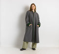 70s Vintage Vtg Rare 100% Wool Tyrol Bavarian Long Sleeve Gray Midi Buttons Up Long Style Coat Girlfriend Gift