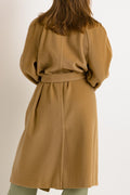 80s Woman Preloved Beige Camel made in Italy Overcoat Long Maxi Fall Beige Coat size Large