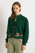 Original 1970s Tyrol Austrian/Bavarian Style Cardigan,Embroidered Folk/Cottagecore Knitwear/Jacket size Small