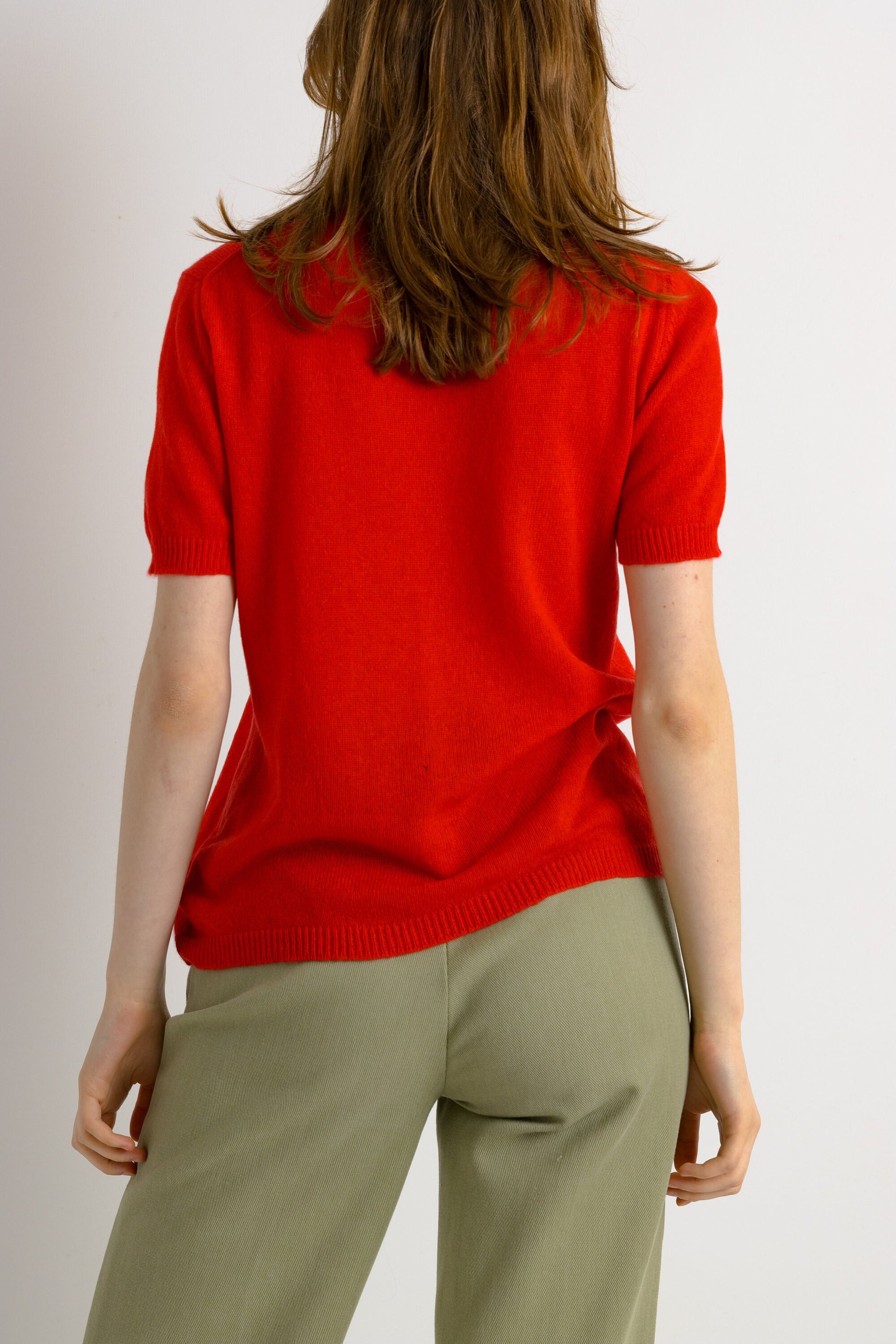 Vintage 90’s Weill crew neck cashmere top | Cashmere red neutral top | woman blouse | medium top