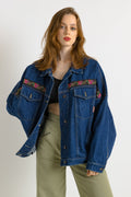 Vintage Blue Wash Denim Jacket, Vintage 1980s Jean Jacket, Vintage Blue Denim Jacket, Vintage Woman Blue Jacket size Large