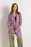 Vintage 90s knitted in Peru Alpaca cardigan Small size/ Wool Made Warm Thick Sweater Small/ Small Abstract Jacket