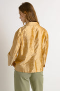 80s Vintage 100% Silk Gold Jacket Women Vintage 80s Jacket 80s Evening Style Jacket Gold Silk Blazer Jacket Size Small