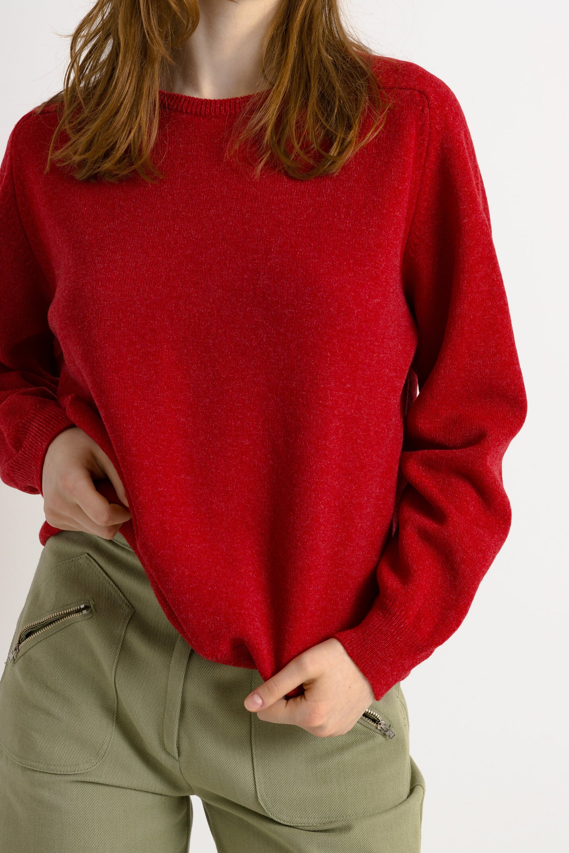 Vintage 90s Knit Sweater. Womens Jumper Red made in Scotland Jumper Minimalist Sweater Knitwear Old Money 90s Sweater . size Medium