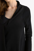 Vintage Woman HAWICO Black Silk Merino Wool and Cashmere No Fastens Cardigan size Small