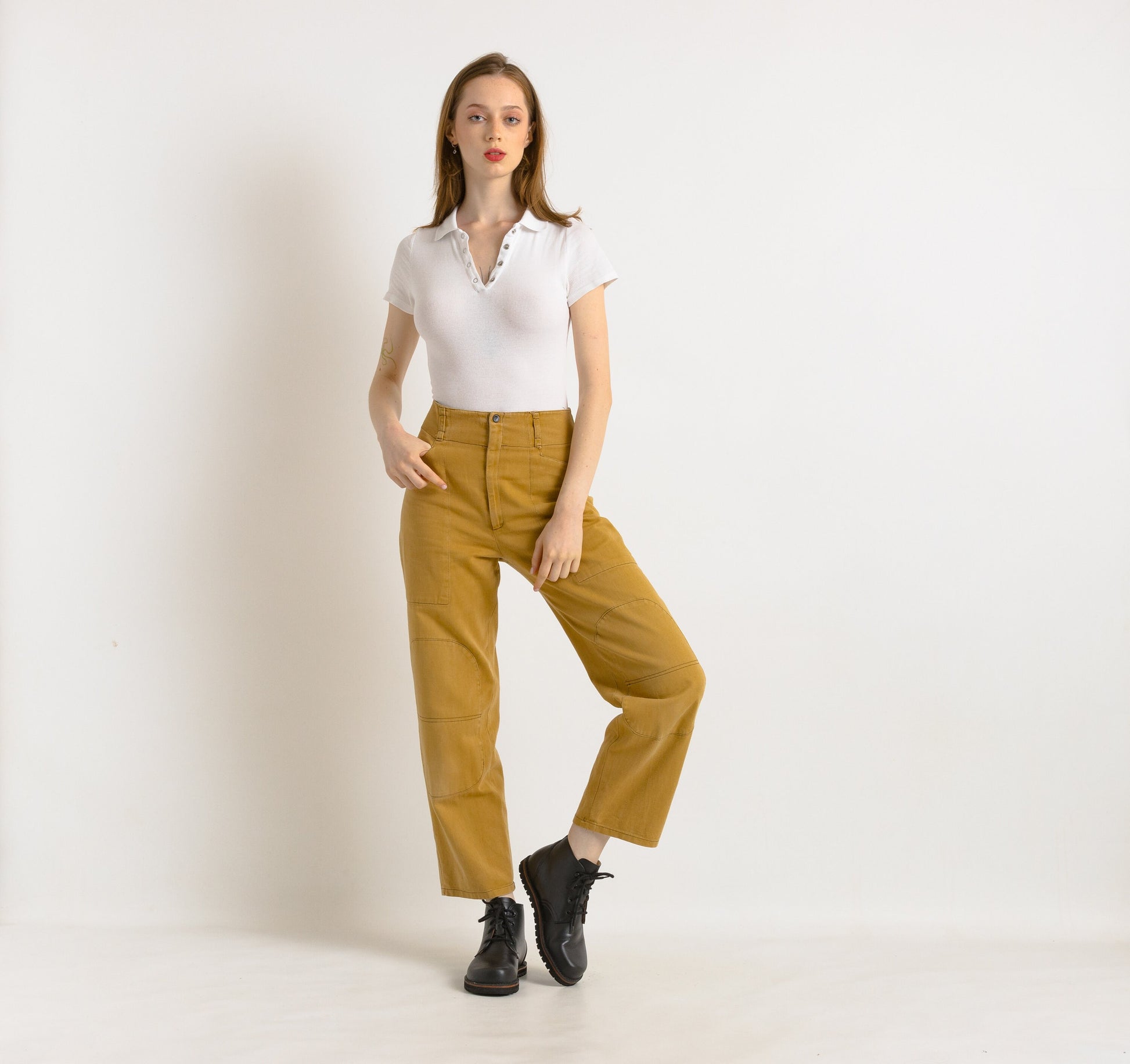 90s Vintage Woman Tapered MOMs Cotton High Waisted Cotton Straight Pants Trousers Size S Girlfriend Gift/ Vtg Cargo Pants