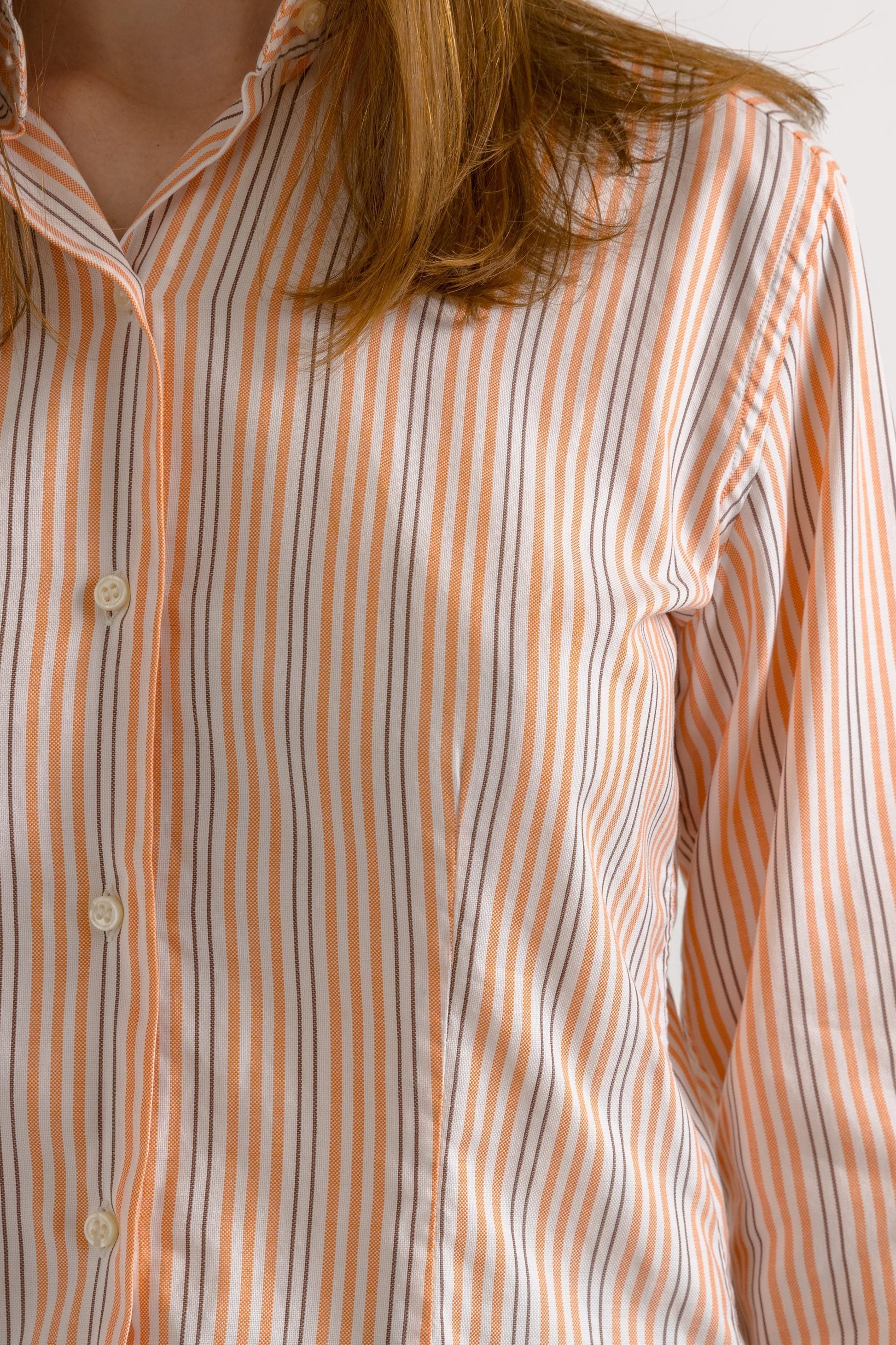 Woman Vintage Preloved Andrea Finamore Striped Classic Blouse Shirt size Small