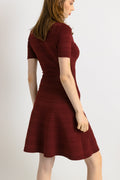 00s Preloved Woman Sandro Mini Maroon Dress size Small