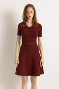 00s Preloved Woman Sandro Mini Maroon Dress size Small