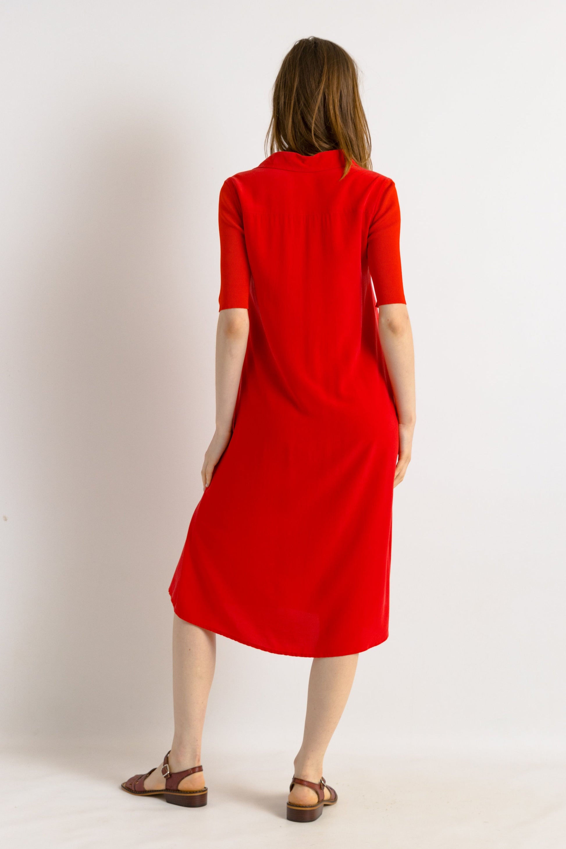 90s Vintage Preloved Woman Max Mara 100% Silk Mini Red Dress size 36 Small