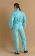 90s Vintage Vtg Rare Winter Blue Padded Lined with Elasticated Waist and Belt Overalls Winter Ski/ Vintage Winter Snow Suit for Women