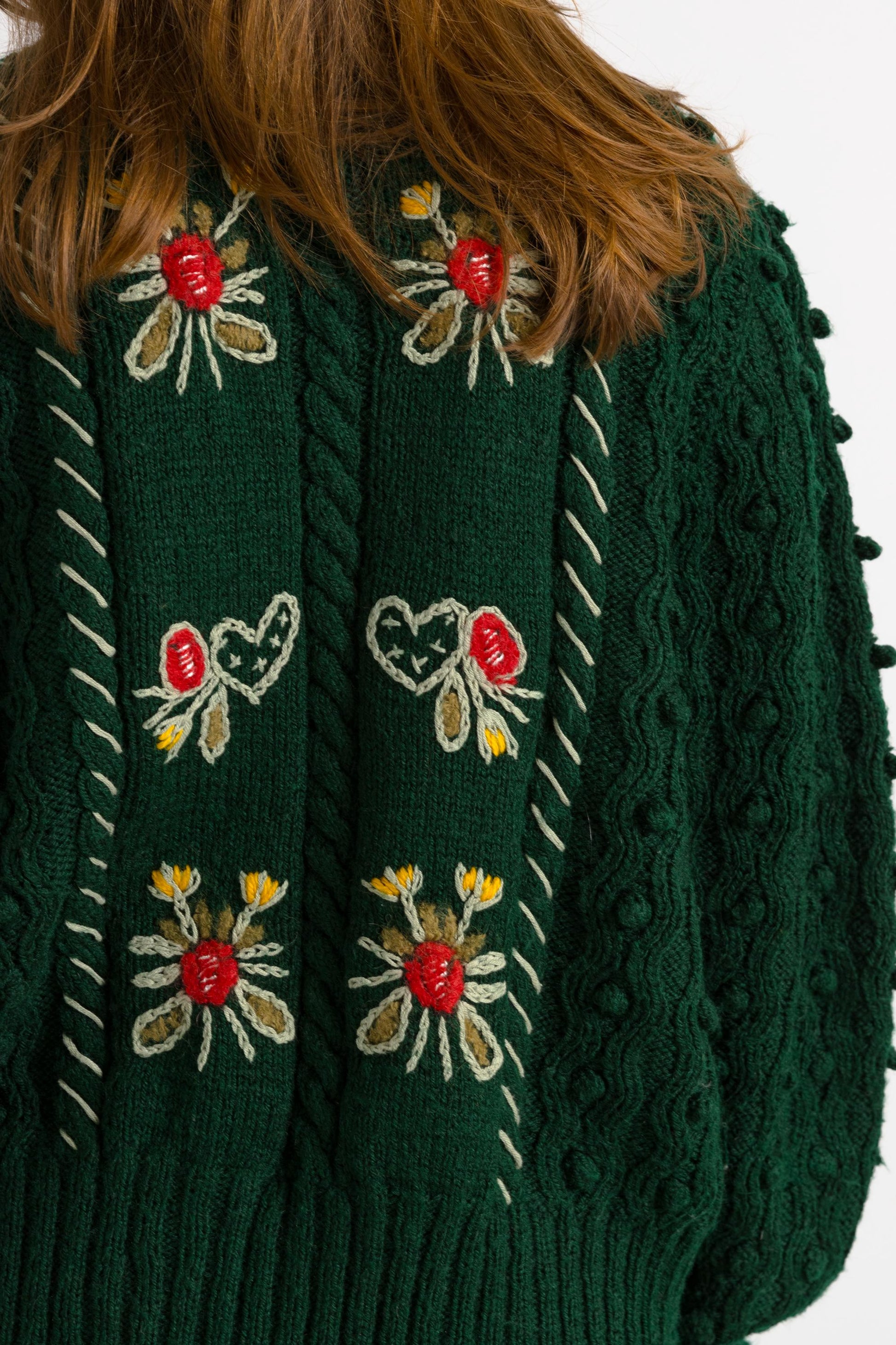 Original 1970s Tyrol Austrian/Bavarian Style Cardigan,Embroidered Folk/Cottagecore Knitwear/Jacket size Medium