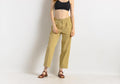 Beige Cargo Pants for Women, Cotton Straight Pull On Women Urban Trousers with Pockets, made in France Pants for Women