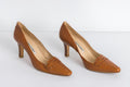 MANOLO BLAHNIK vintage 2000 high heel pumps- sand and tan leather-woman size 37 1/2