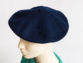 70s Vintage Style Woman Retro 100% Wool Hat 7687/ Vintage Woman Navy Blue Beret/ Retro Woman Der Beret size Small