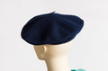 70s Vintage Style Woman Retro 100% Wool Hat 7687/ Vintage Woman Navy Blue Beret/ Retro Woman Der Beret size Small