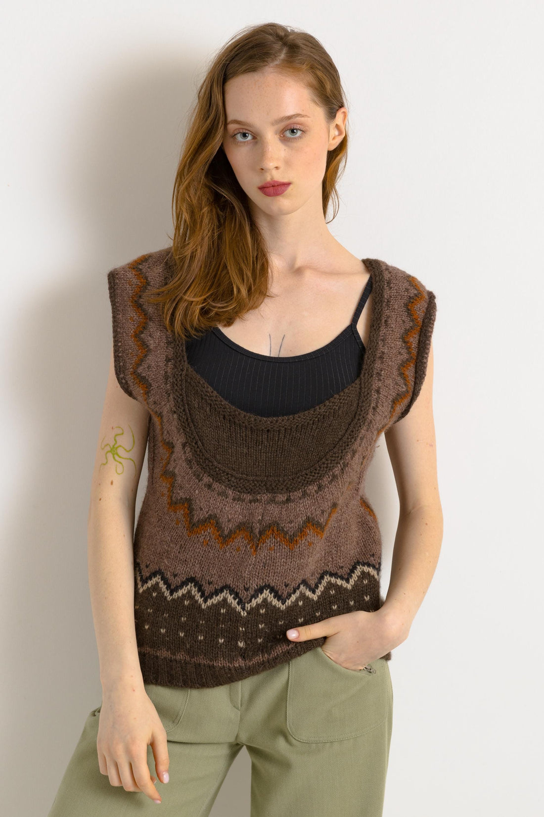 80s Vintage Vtg Rare Retro Wool Baby Alpaka Brown Vest Knitted M L Girlfriend Gift/ Vintage Hippie Brown Vest/ Woman clothing