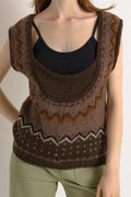 80s Vintage Vtg Rare Retro Wool Baby Alpaka Brown Vest Knitted M L Girlfriend Gift/ Vintage Hippie Brown Vest/ Woman clothing