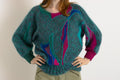 80s Vintage Fuzzy Knit Wool Relaxed Handknitted Mohair Sweater Jumper