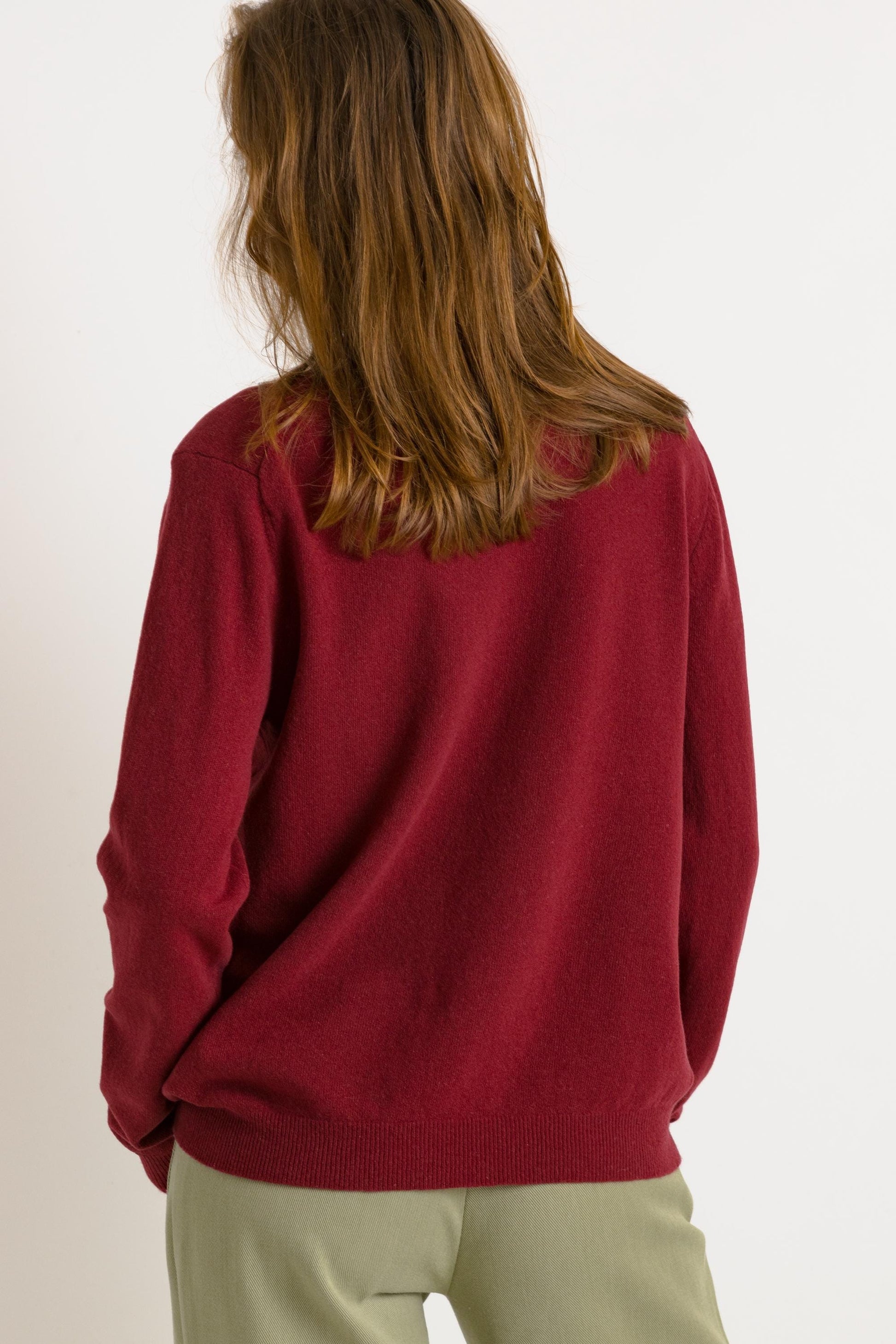 Vintage Wool Cashmere Knit Sweater. Womens Jumper Maroon Jumper Minimalist Sweater Knitwear Old Money Sweater . size Large