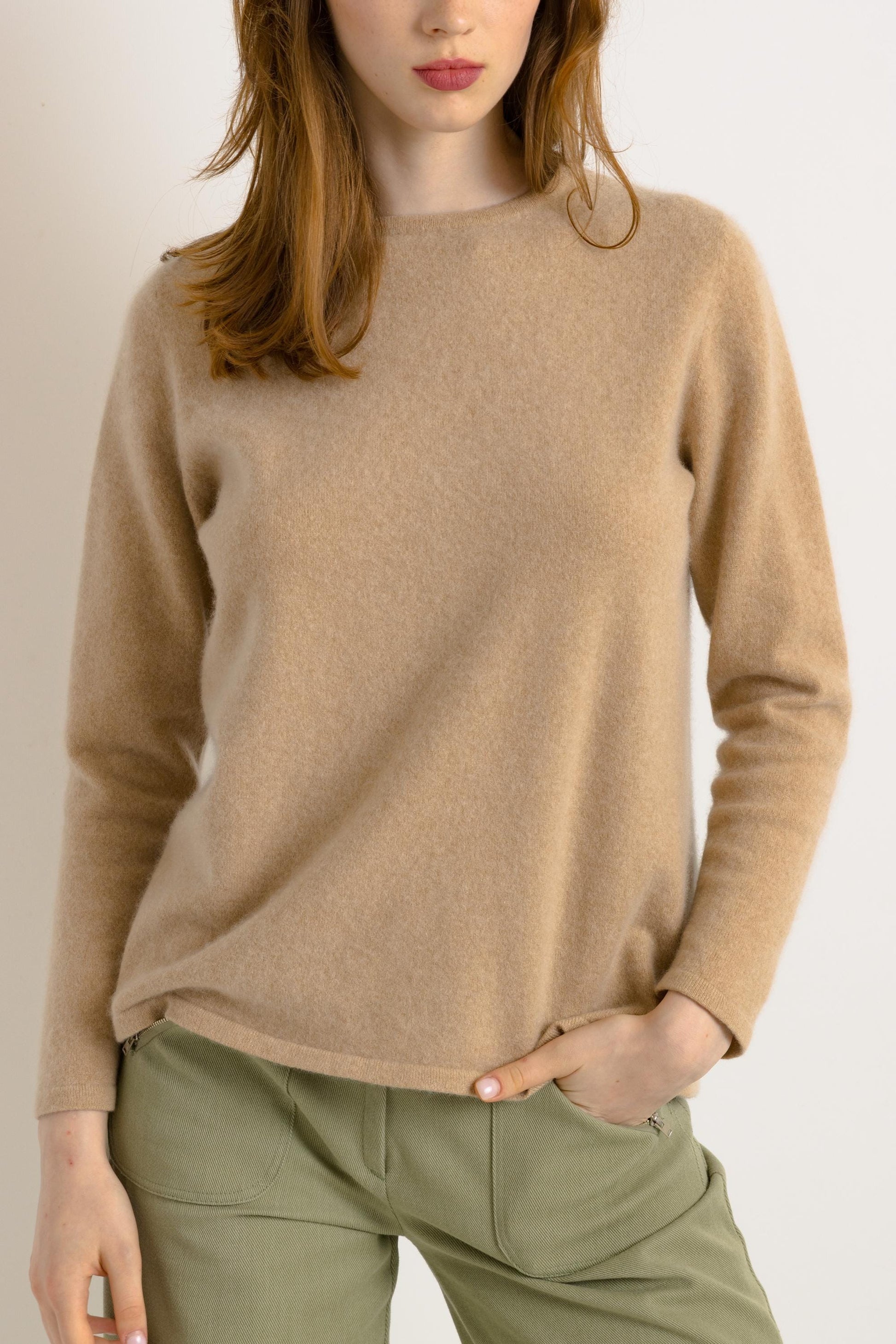 Vintage Cashmere Beige Knit Sweater. Womens Jumper Camel Jumper Minimalist Sweater Knitwear Old Money Sweater . size Small