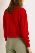 80s Vintage Aquascutum 100% Lambswool Red Sweater Jumper Top Girlfriend Gift Present Womans Wear Vintage Clothes