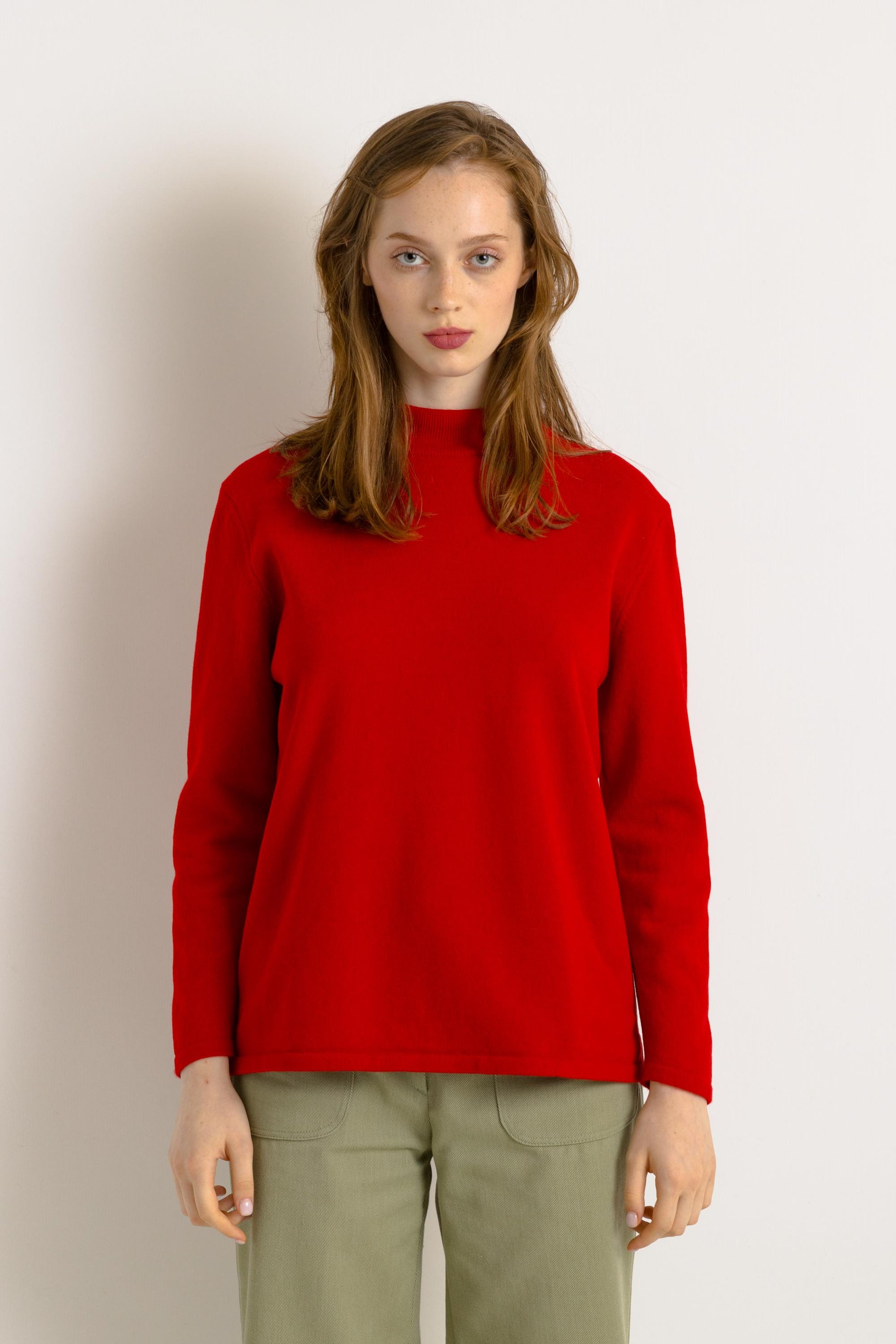 90s Vintage Red Casual Neck 100% Cashmere Sweater Jumper Present Womans Wear Vintage Clothes Small