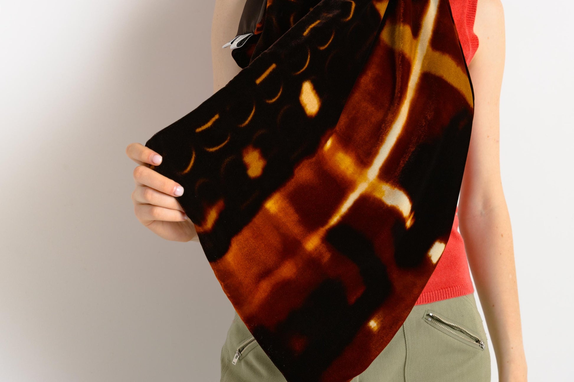 Vintage Preloved Christian Dior Velvet Long Velvet Scarf 180 x 42 cm