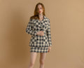 80s Vintage All in One Woman Black Checked Suit Pencil Dress and Long Sleeves Blazer size Small/ Vintage Woman Clothing