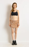 Y2K Women's ISABEL MARANT Beige Abstract Pattern Corduroy Skirt Pink Size 40