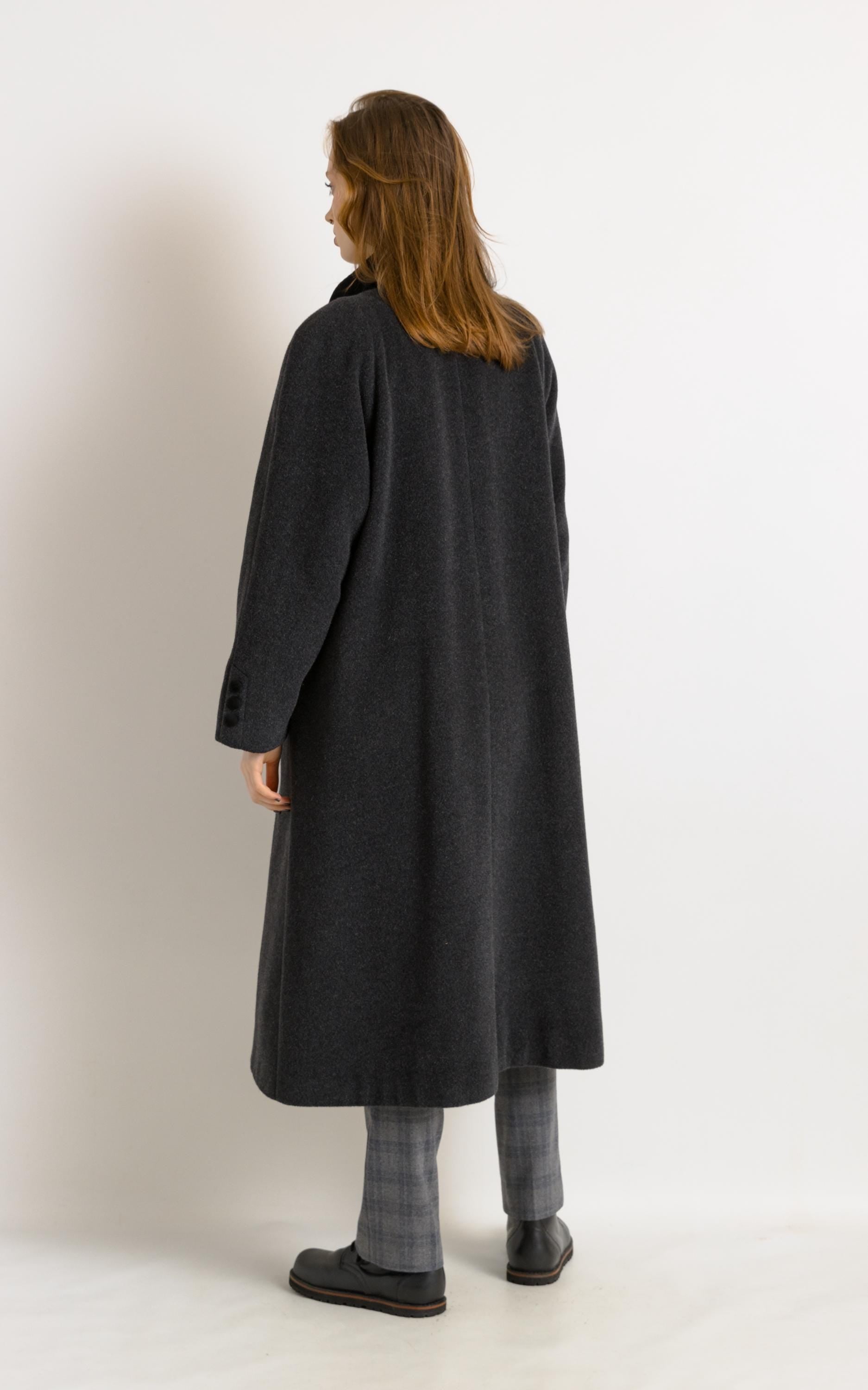 80s winter coat long wool mohair coat outerwear maxi winter coat vintage clothing size Small