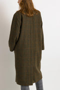 Tweed Wool Coat /Vintage 60's Button Wool Pocket Coat - Size Small 4953/ Vintage Woman Tweed Khaki Coat/ Woman Tweed Jacket 60s Vintage