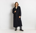 80s Woman Navy Blue Lambswool Coat Women Vintage 80s winter coat long wool coat outerwear maxi winter coat vintage clothing size Medium