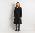 70s Woman Black Lambswool Coat Women Vintage 70s winter coat long wool coat outerwear maxi winter coat vintage clothing size Medium