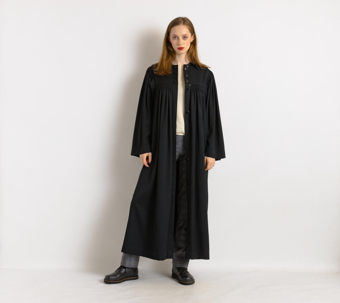 70s Woman Lambswool Coat Women Vintage Victorian fall coat long wool coat outerwear maxi fall coat vintage clothing size Medium